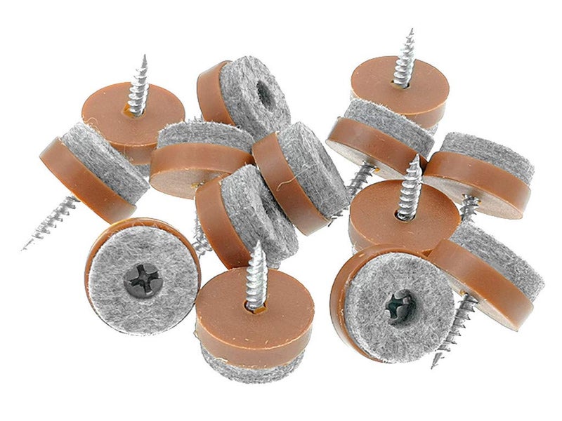 ALIMITOPIA 40pcs Screw-on Furniture Felt Pad Chair Glide Slider Hardwood Floor Protector for Wooden Leg Feet of Chair Table Furniture(Î¦28mm or 1.1";Brown) - Image 3